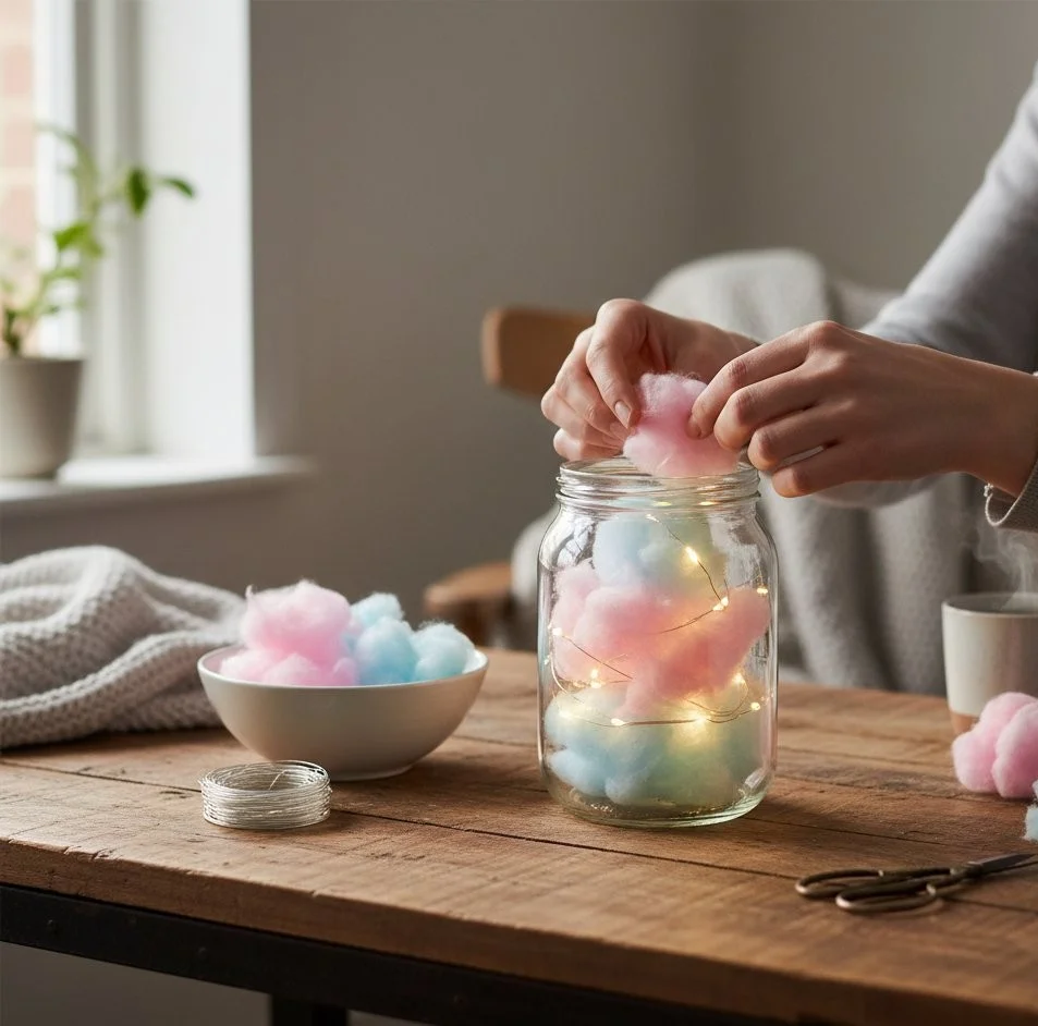 Cotton Candy Glow Jars