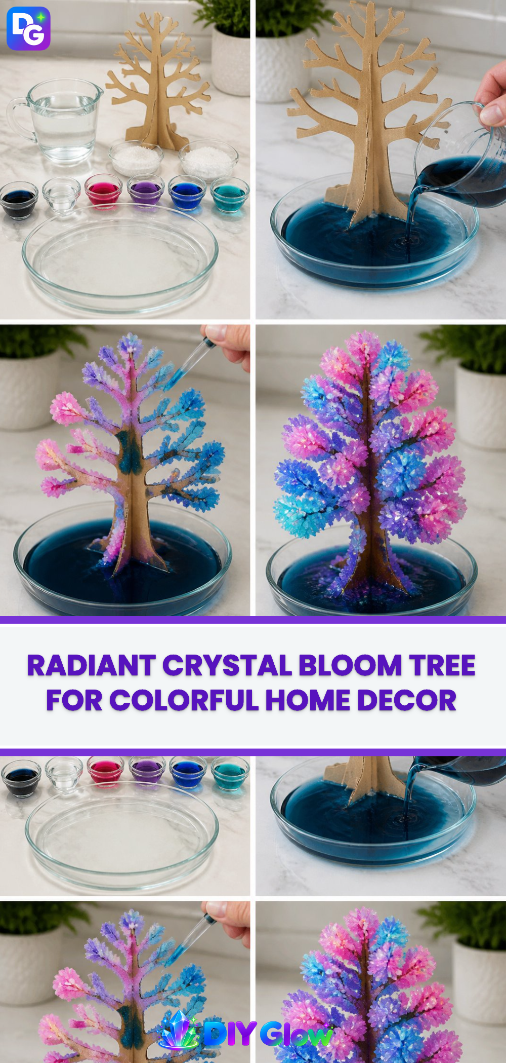 Radiant Crystal Bloom Tree for Colorful Home Decor