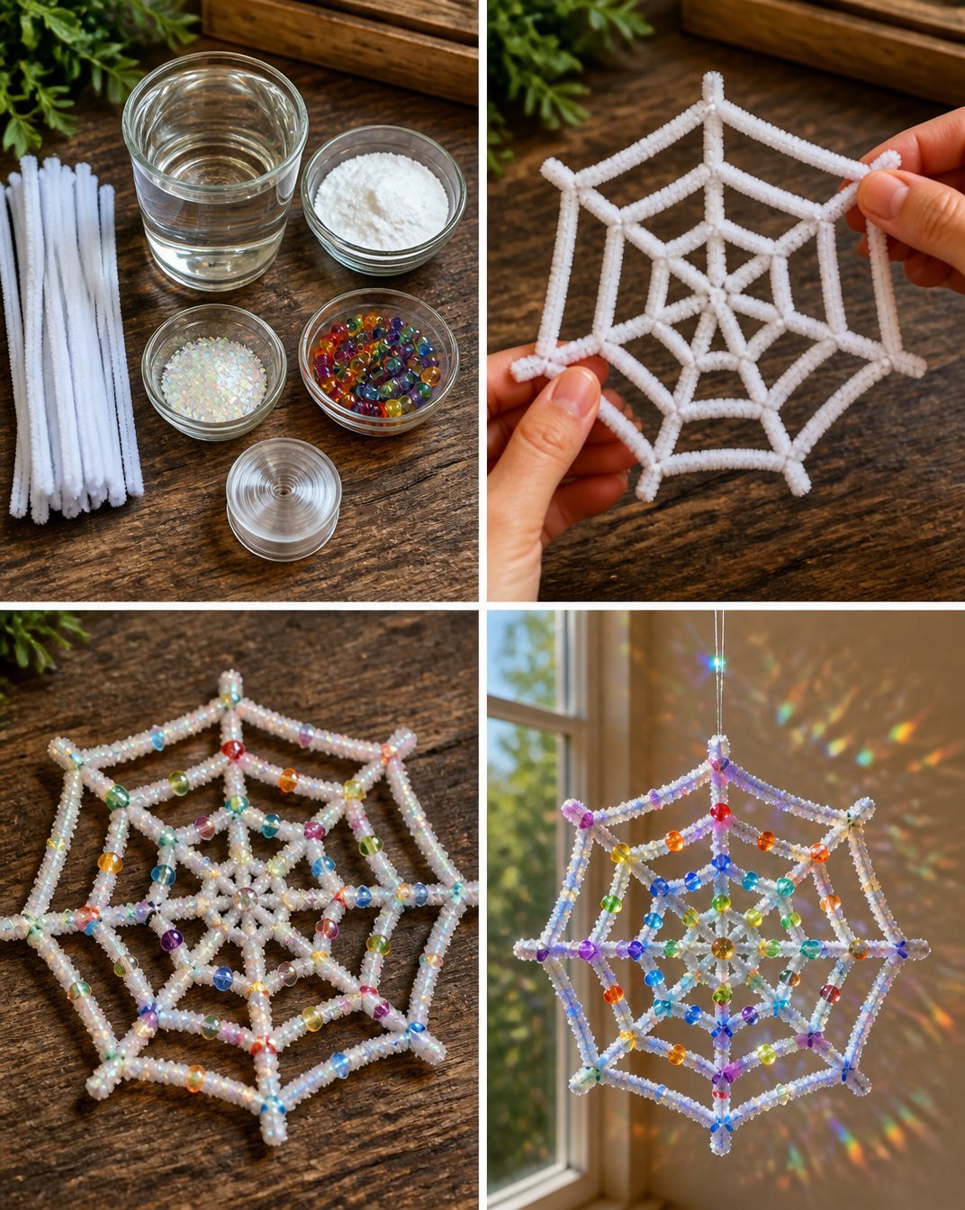 Crystal Spiderweb Rainbow Suncatcher