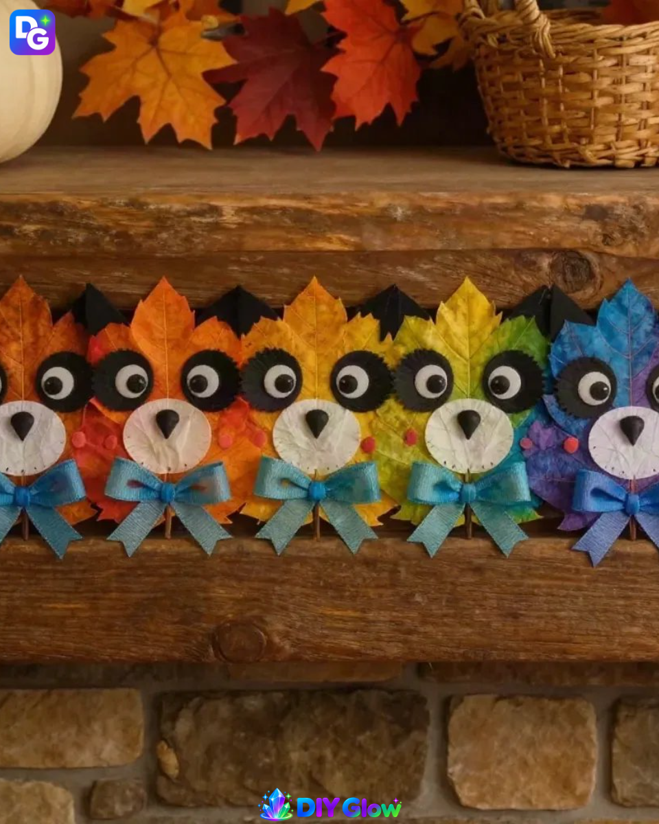 Rainbow Panda Fall Leaf Friends Craft for Kids